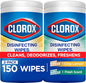 Clorox Disinfecting Cleaning Wipes Variety Pack, 75 Count Each, Pack of 2 (Package May Vary) - size: 75 Count (Pack of 2)