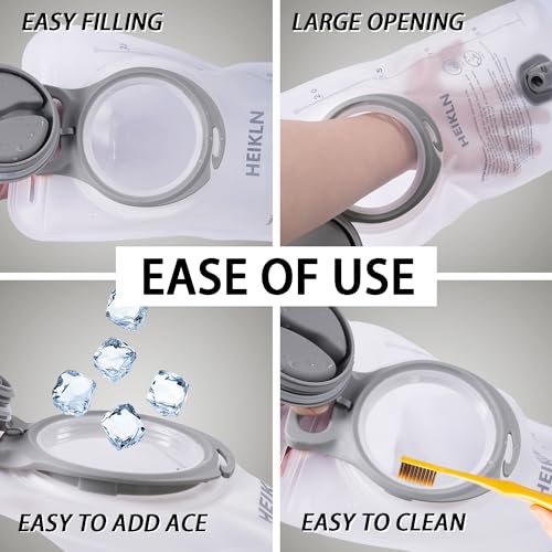 HEIKLN Hydration Bladder 1.5L-2L-2.5L-3L,Leak Proof Water Reservoir, BPA Free Military Water Storage Bladder Bag Hydration Pack Replacement Easy Clean for Bicycling Hiking Camping Hunting Running - color: 2L White