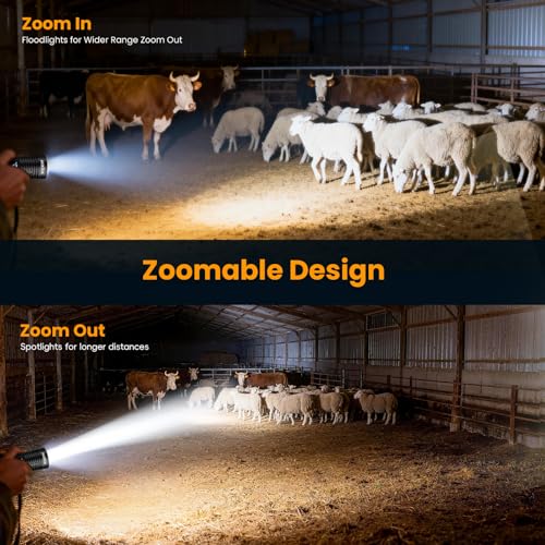 Hoxida Rechargeable Flashlights 2 Pack, 6 Modes Zoomable Powerful Tactical Linternas with LCD Digital Display, Super Bright High Lumens Handheld Magnetic Flashlights for Home Emergencies Camping - color: 2pcs