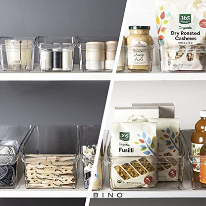 BINO | Plastic Storage Bins, X-Large | THE CURVE COLLECTION | Multi-Use Organizer Bins | Built-In Handle | BPA-Free | Pantry Organization | Home Organization | Fridge and Freezer Organizer - size: X-Large