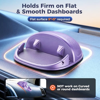 Loncaster Car Phone Holder, Car Phone Mount Silicone Car Pad Mat for Various Dashboards, Slip Free Desk Phone Stand Compatible with iPhone, Samsung, Android Smartphones, GPS Devices More (Purple) - color: Purple