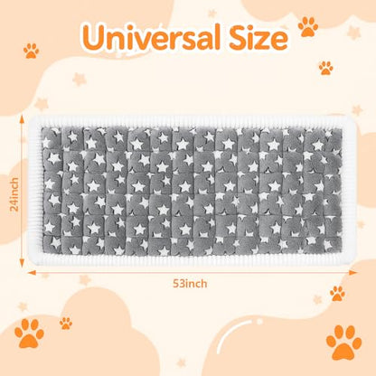 Nuanchu Backseat Dog Bed Mat for Car Non-Slip Pet Seat Cover with Star Pattern, Washable Travel Blanket for Cars Suvs Trucks (Grey & White, 24"x53")