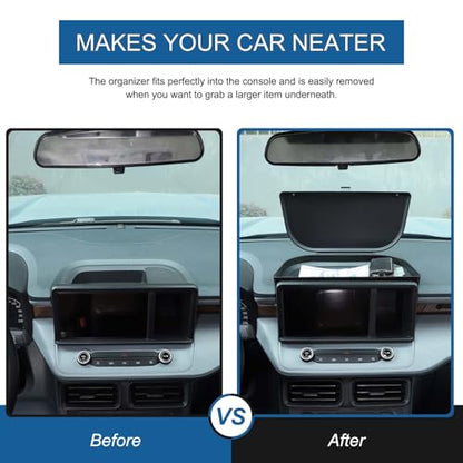 TOYCIDFG Dashboard Storage Organizer Tray with Lid for Ford Maverick 2022-2024, Behind Screen Pocket Organizer Insert Accessories