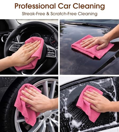 KitchLife Microfiber Cleaning Cloth Roll, 100 Pack - Tear-Away Microfiber Paper Towels, Lint-Free, Reusable, Washable for Kitchen, Car, Dishes, and Sensitive Surfaces (Pink) - color: Pink, size: 100 Pack