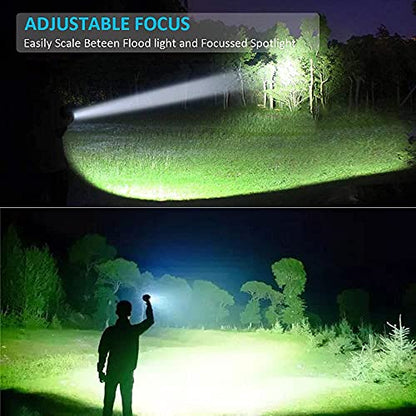 Hoxida LED Tactical Flashlight Rechargeable, IPX6 Waterproof Flashlight, 2000lm, Super Bright LED, Zoomable, Pocket-Size Small LED Flashlight for Hiking, Camping, Emergency - with Carry Case - color: 2pcs Flashlight with case