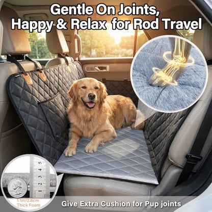 JoyBlooms Dog Bed for Car Back Seat, Dog Cooling Mat with 1.1in/2.8cm Thick Foam, Cooling Anti-Slip Washable Back Seat Pet Bed, 51.6in x 22.6in Fit on Backseat Extenders of SUVs and Small Trucks,Gray - color: Gray