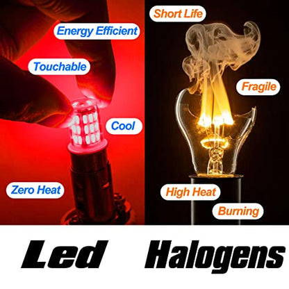 12V 1156 BA15S Red 1003 1141 7506 P21W LED Bulbs,DC Bayonet Single Contact Base,AC10-24V DC10-30 volt LED Replacement for Brake,Tail Lights,Blinker,Turn Signal,Parking or Running Lights,4Pack - color: 1156 Red