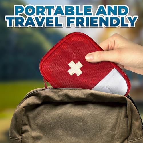 2 Pcs Travel First Aid Bag Empty Portable Storage - Small Medical Bag Empty with Multiple Compartments, 7.1x5.1" Small First Aid Pouch with Zipper Closure - Outdoor Adventure Gift for Camping & Hiking