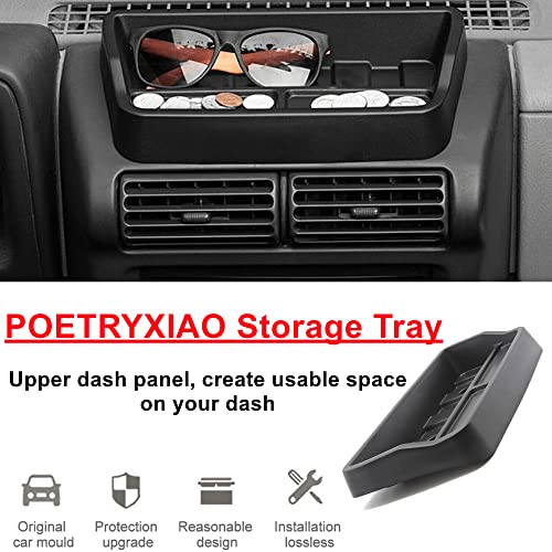 POETRYXIAO Dashboard Storage Box Organizer Tray for 1997-2006 Jeep Wrangler TJ,Interior Accessories
