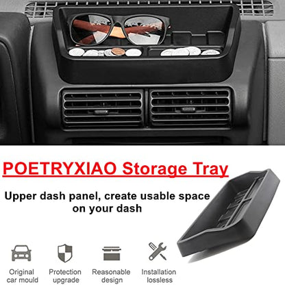 POETRYXIAO Dashboard Storage Box Organizer Tray for 1997-2006 Jeep Wrangler TJ,Interior Accessories