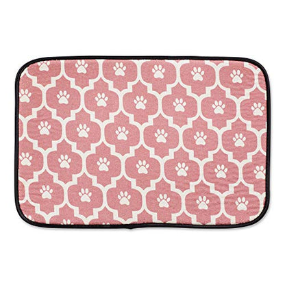 Bone Dry Machine Washable, Ultra Absorbent Pet Mat, 12x18, Rose/Off-White Lattice - color: Rose/Off-White Lattice, size: 12"L x 18"W