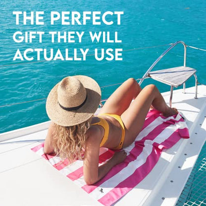Dock & Bay Customized Beach Towel - Quick Dry, Sand Free - Compact, Lightweight - 100% Recycled - Includes Bag - Cabana - Phi Phi Pink- Large - color: Cabana - Phi Phi Pink, size: Large - Customize (160x90cm, 63x35")