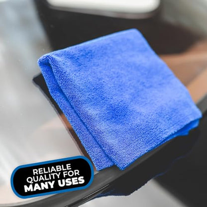 The Rag Company - Edgeless 365 Microfiber Towels (10-Pack) Premium 70/30 Blend, Professional Polishing, Wax Removal, Auto Detailing, 365gsm, 16in x 16n, Royal Blue - color: Blue
