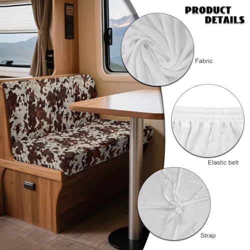 Brown Cow Pattern 2 Pcs RV Dinette Cushion Covers Thickened Sofa Furniture Protector Breathable Loveseat Sofa Chair Cover Seat Slipover for Travel Trailer Couch - color: Brown Cow