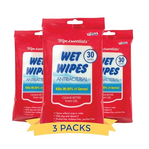 WipeEssentials Hand Sanitizer Wipes for Adults & Kids - 90 Count, 3 Packs | Alcohol-Free, Moisturizing Sanitizing Wipes with Aloe Vera & Vitamin E - Unscented & Travel Size With No Soapy Residue - size: 30 Count (Pack of 3)