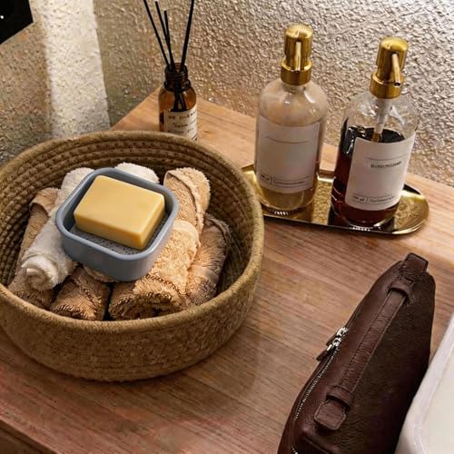 Travel Soap Case, Leakproof Soap Box Container, Square Shampoo Bar Case with Draining Layer, Slip-Resistant Portable Bar Soap Holder for Travel, Camp, Gym (Light Blue) - color: Light Blue