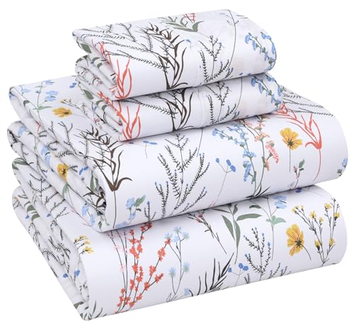 RUVANTI 100% Cotton Percale Sheets King Size, Aroma | Crisp Cooling, Deep Pocket 16", Soft Breathable & Durable, Hotel-Style, 4 Piece Set - color: Aroma, size: King
