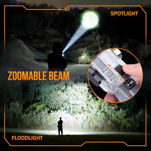 Car Emergency Flashlights Rechargeable 2Packs, 990,000L High Lumens Car Flashlight Emergency Kit, 7 Modes Tactical LED Flash Light with Window Breaker, Belt Cutter, Alarm Buzzer, Magnet, USB C for Car - size: 2pc-XL