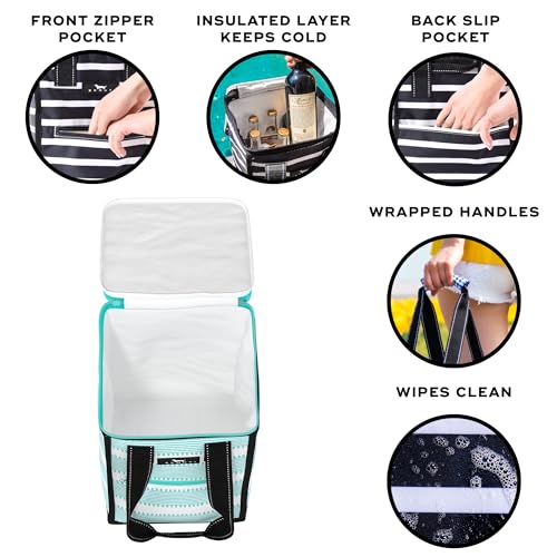 SCOUT Pleasure Chest - Soft, Lightweight, Insulated Cooler, Fits 5 Wine Bottles, Cooler for Beach, Pool, Boat, and Picnics - color: Can You Belize