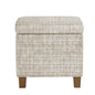 HomePop 18" Square Tufted Storage Ottoman - Cream Textural Woven - color: Cream Textural Woven