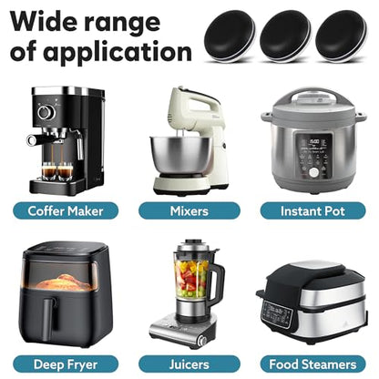 Appliance Sliders for Kitchen Black 24 PCS Self-Adhesive Small Kitchen Appliance Slider Hacks Easy to MovIing & Space Saving Must Have Gadgets Mixer Accessories for countertop - size: 24Pcs-19mm-Black