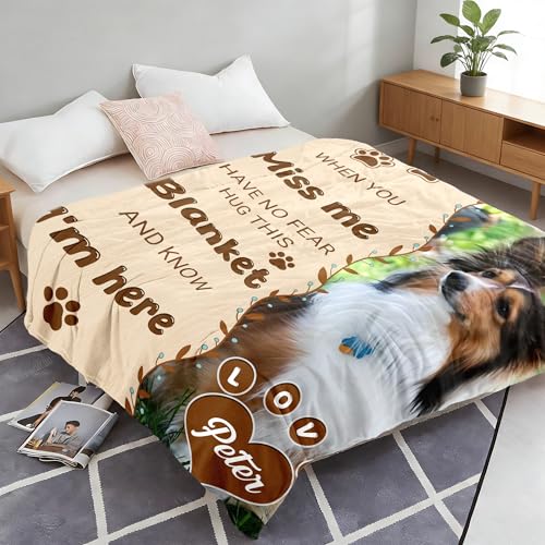 Personalized Dog Blanket with Photos, Dog Memorial Gifts for Loss of Dogs, Custom Dogs Memorial Blanket with Pictures & Name, Customized Pet Blankets Sympathy Remembrance Passing Away Gift - color: Design7