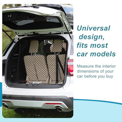 Dog Car Net Barrier, with Hook, Pet Barrier Car Net, for SUV Pickup Small Car, Mesh Dog Car Net Barrier, Black, 51.18"x35.43" - size: 51.18"x35.43"