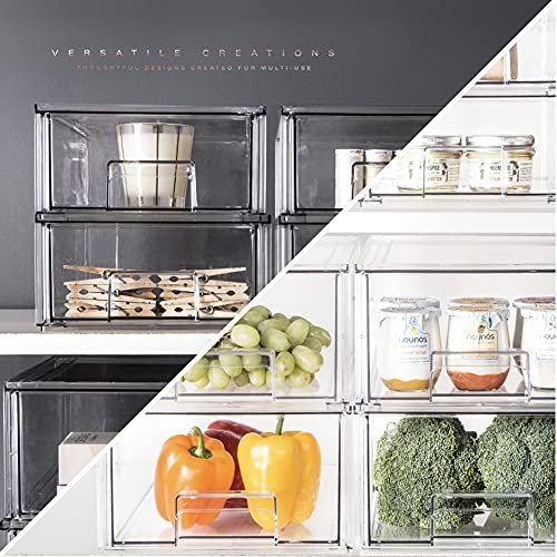 BINO | Stackable Storage Drawers, Large - Clear | THE CRATE COLLECTION | Storage Bins With Drawers | Bathroom Organizers | Under Sink Organizer | Vanity Cabinet Home Organization - size: Large