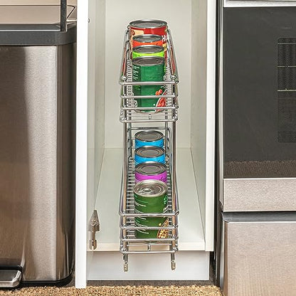 Household Essentials Chrome 2-Tier Sliding Cabinet Organizer, 5" - size: 5" - Extended, style: 2-Tier
