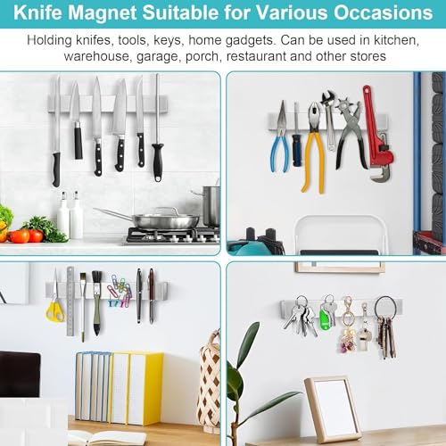 Magnetic Knife Holder for Wall, Knife Magnetic Strip Magnetic Knife Holder for Refrigerator Mount Knife Rack Kitchen Utensil Holder Metal Tool Holder Knife Block Kitchen Organizer Accessories 9.7 Inch - size: 10 inches