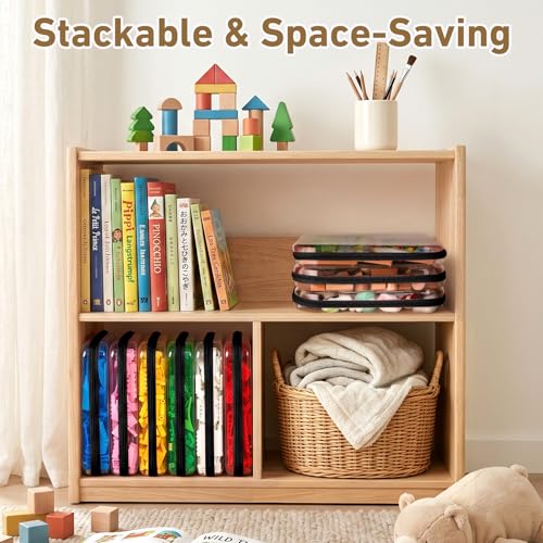 3 Pack Extra Large Clear Hard Shell Zipper Case with Labels, Travel Toiletry Pouch Makeup Organizer, Clear Diaper Bag, Hard Plastic Storage Bins for Board Game Toy Puzzle Stationery, Black - color: Black