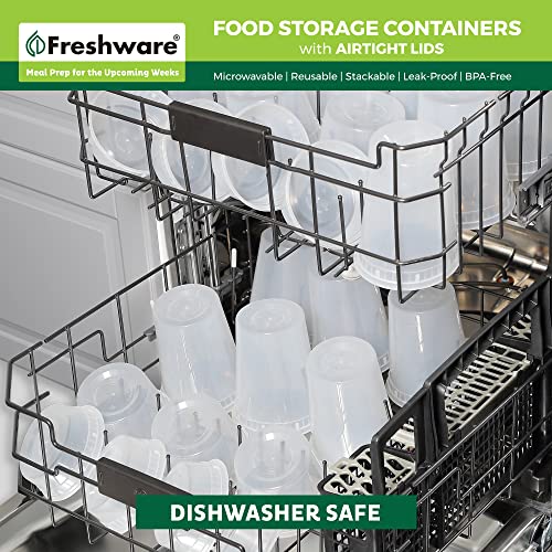 Freshware Food Storage Containers [240 Set] 12 oz Plastic Deli Containers with Lids, Slime, Soup, Meal Prep Containers, BPA Free, Stackable, Leakproof, Microwave, Dishwasher and Freezer Safe - size: 12 oz, 240-Set