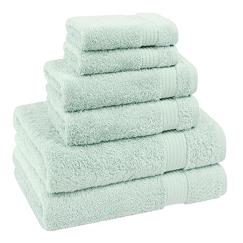 Cotton Paradise 6 Piece Towel Set, 100% Cotton Soft Absorbent Turkish Towels for Bathroom, 2 Bath Towels 2 Hand Towels 2 Washcloths, Mint Towel Set - color: Mint Green