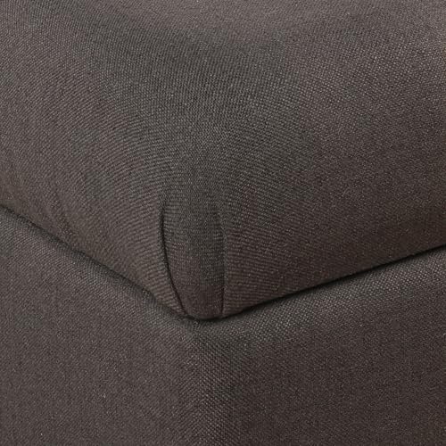 HomePop Ainsley 40" Storage Ottoman Bench - Charcoal Gray - color: Charcoal Gray