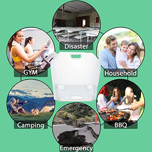 21 Gallons (8 pcs, 2.6 Gallons Each), Water Storage Containers, Foldable Water Bag, BPA-Free, Premium Collapsible Water Jug, and Water Containers, for Camping, Hiking, Emergency Water Storage