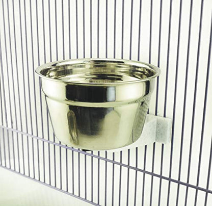 Lixit® Stainless Steel Kennel Food or Water Bowl - Non Spill Hanging Removable Crate Bowls - Carrier Cage Dish for Dogs or Cats for Feeding and Drinking (Stainless Steel, 10 Ounce) - size: 10 oz (Pack of 1)