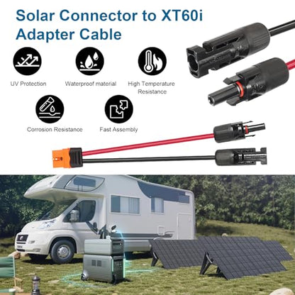 MOOKEERF Solar to XT60i Cable - 75FT Solar Panel Adapter Connector XT60i-F Extension for Portable Power Station - size: 75FT