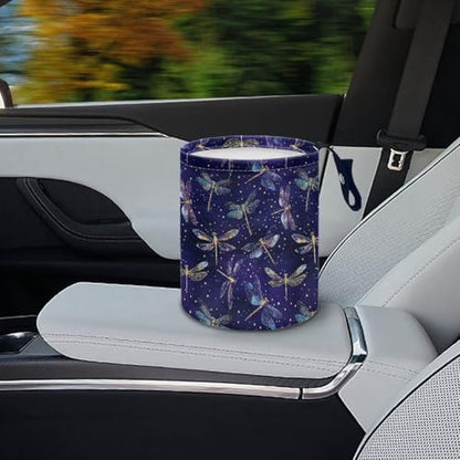 Renewold Car Trash Can Blue Dragonfly Stylish Car Organizer Storage Bag for The Back/Front/Console of Any Cars, Sedans,SUVs,Vans & Trucks, Trash Bin Automotive Garbage Cans Foldable - color: Blue Dragonfly Stylish