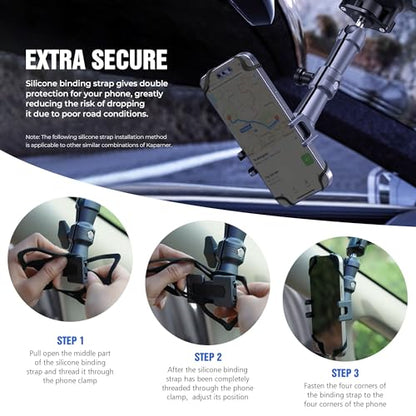 Universal Car Phone Mount, with 25mm Ball Magic Arm and 360° Rotation Phone Holder, Suction Cup Windshield & Dashboard Mount, for iPhone/Samsung/Android, Fits Phone Width 2.56-3.74"(KPS-10) - color: KPS-10