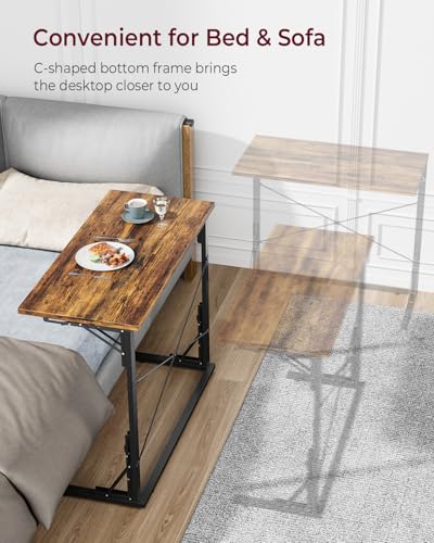 Vantic 31.5" Folding Desk, Foldable TV Tray Table for Eating on Couch, Extra Large TV Dinner Trays, Portable Fold Computer Writing Desk Table for Home Office, Rustic Brown - color: Rustic Brown