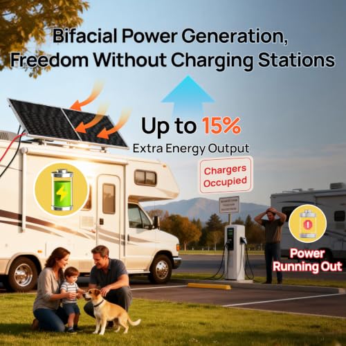 ECO-WORTHY 195W N-Type 18BB Bifacial Solar Panel, 1PC 12 Volt Monocrystalline Solar Panel with 25% High Conversion Efficiency, Ideal for RV, Boat, Roof, Farm,Home & Off-Grid Applications - style: 195W N-Type Solar Panel