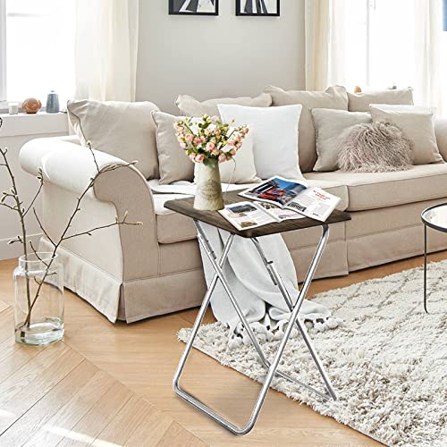 Garden 4 you TV Tray Table TV Dinner Tray with Sturdy MDF Set of 2,Eating Trays for Living Room with No Assembly Required,Small Folding Side Table 15 x 18.9 x 26in (3D,2PCS) - color: 3d, size: 2pcs