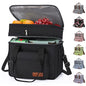 Maelstrom Lunch Box, 23L Insulated Lunch Bag, Expandable Double Deck Cooler Bag, Lightweight Leakproof Tote Bag With Side Tissue Pocket, Suit For Men and Women (A. Black) - color: A. Black