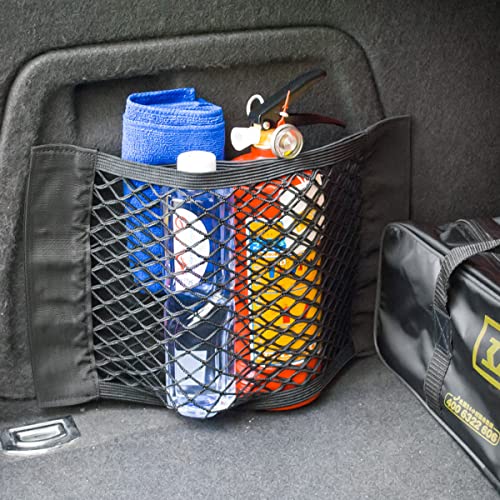 Mesh Cargo Net for Car, Universal Stretchable Trunk Storage Net Wall Sticker Organizer Elastic Pouch Bag for Cars, SUV, Home, Auto Interior Accessories (Medium) - size: Medium