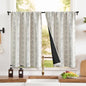 jinchan 95% Blackout Boho Kitchen Curtains 36 Inches Cafe Tier Curtains Bohemian Small Drapes for Bedroom RV Basement Half Window Room Darkening Thermal Insulated 2 Panels Black on Beige - color: 95% Blackout | Black on Beige, size: 25"W x 36"L (Pack of 2