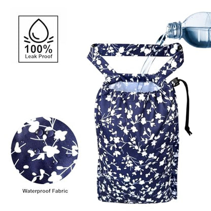 Cute Hanging Car Trash Garbage Bag 100% Leakproof Waterproof Multipurpose for Car Back Front Seat Console with Hanging Strap (Small Flowers) - color: Small Flowers