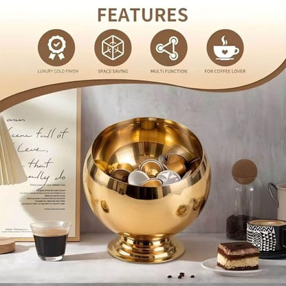 Coffee Pod Holder, Gold | Coffee Pod Storage, K Cup Holder, Espresso Pod Holder, Coffee Pod Organizer