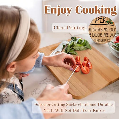 Camping Welcome Cutting Chopping Board, Gifts for Camping Lovers Campers, Welcome to Our Camper Bamboo Cutting Boards for Kitchen - color: Camping B