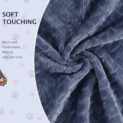BVAGSS 6 Pack Small Dog Blanket, Super Soft Warm Pet Cover Blankets, Wheat Ears Print Puppy Fleece Flannel Blanket for Small Medium Dogs and Cats MW003 - color: Blue Wheat Ears, size: 6 Pack of 36x36 Inches