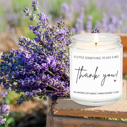 Thank You Hostess Gifts for Women, Funny Graduation Appreciation Gift for Friends Teacher Mom, Coworkers, Nurse, Employee, Boss- Lavender Scented Candles - style: THANK YOU